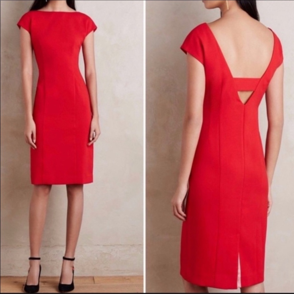 MAEVE ANTHROPOLOGIE Womens Evangeline Red Dress